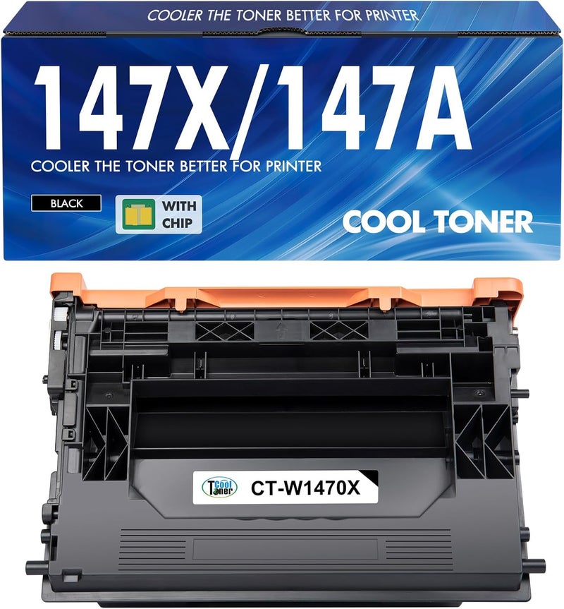 كول تونر خرطوشة حبر سوداء 147X 147A M612 M611 بديلة متوافقة مع HP 147X W1470X لطابعات HP LaserJet Enterprise M611dn M611x M612dn M612x MFP M634h M635fht M635h M636fh عالية الإنتاجية عبوة 1 - Image 1