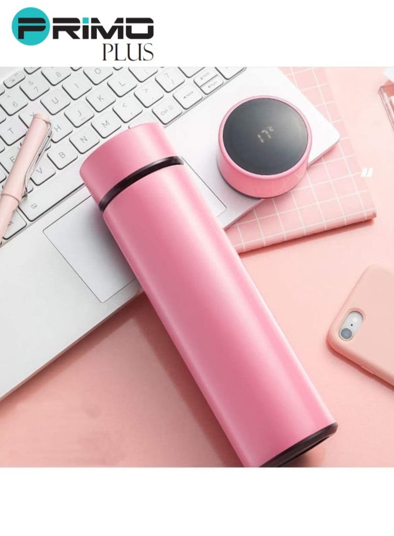 بريمو بلس زجاجة ذكية معزولة ومفرغة من الهواء وعازلة للحرارة ومزودة بشاشة LCD تعمل باللمس ومصنوعة من الستانلس ستيل وردي - Image 2