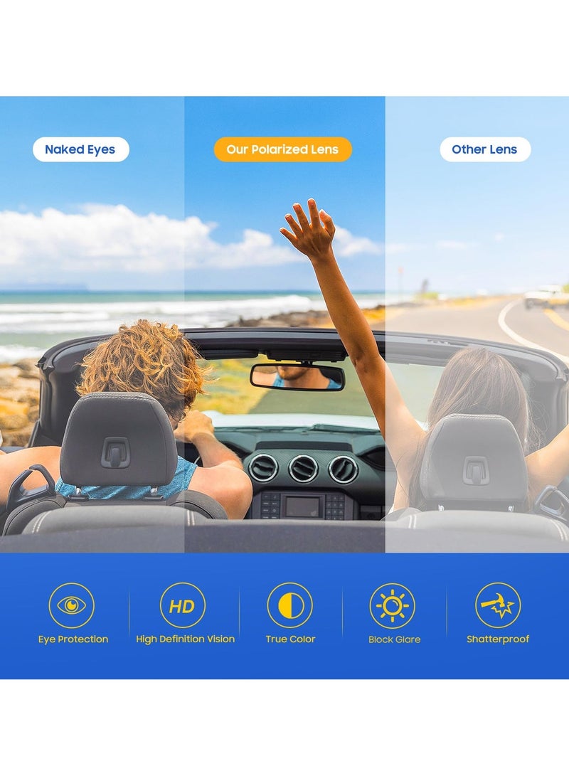 Noorly Polarised Sunglasses Mens Retro Sun Glasses, UV400 Polarized Sunglasses for Men and Women – Lightweight Square Frame Sunglasses for Men Women for Driving Running Travel Daily Wear - Image 5