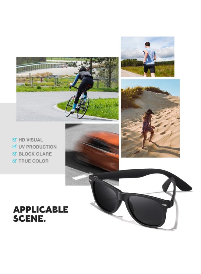 نظارات شمسية مستقطبة للرجال بنمط ريترو، نظارات شمسية بحماية UV400 – نظارات شمسية مستقطبة للرجال والنساء بإطار مربع خفيف الوزن للقيادة والركض والسفر والارتداء اليومي - view 5