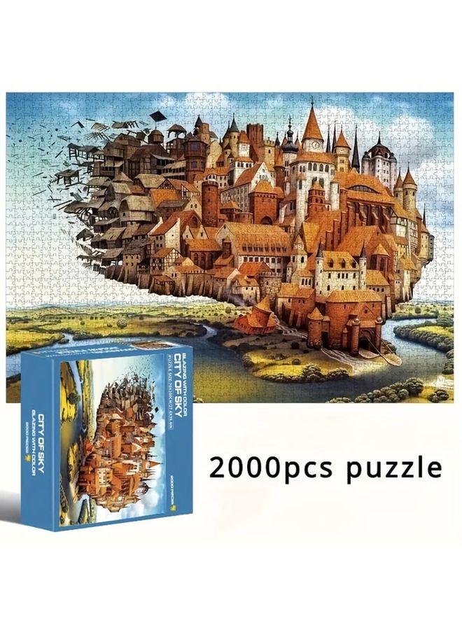 2000 قطعة لغز مدينة السماء من الحرف الورقية للبالغين ديكور منزلي لجدار هدية مثالية - Image 2
