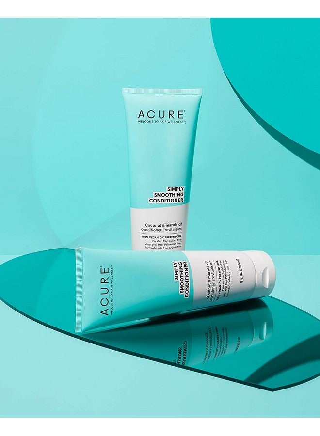 Acure Simply Smoothing Conditioner & Marula Oil ; 100% Vegan ; Performance Driven Hair Care ; Smooths & Reduces Frizz ; White/Blue Coconut Water 8 Fl.Oz - Image 3