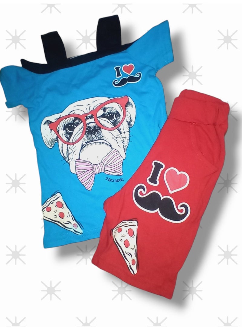 Girls' cotton pajama set, suitable for little bodies aged 3-4 years.
