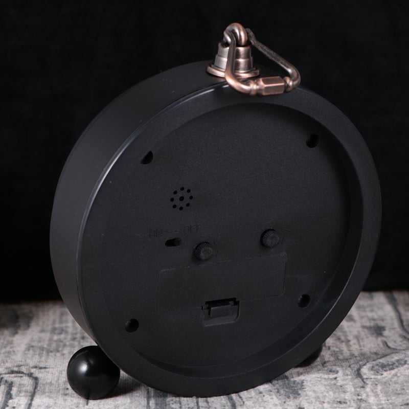 European Style Vintage Alarm Clock Rustic Non-Ticking Desk Alarm Clock Wall Clock (No Battery Included) - Image 2