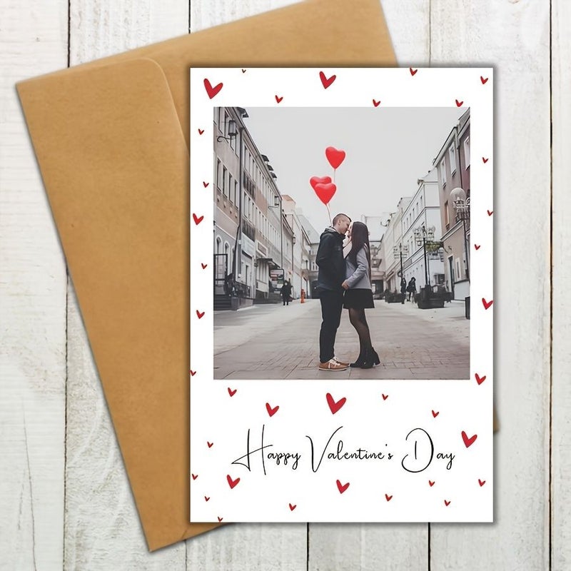 3 Pcs Orange Envelope Photo Cards With Personalized Upload Text And Images For Weddings Engagements Anniversaries Valentine Love Greeting Thank You Cards - Image 4