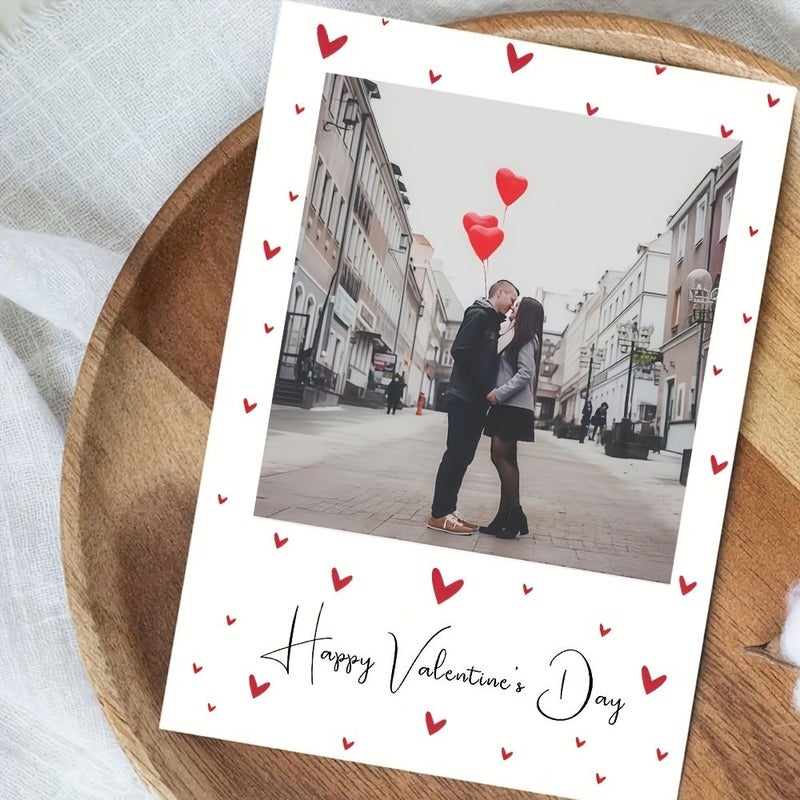 3 Pcs Orange Envelope Photo Cards With Personalized Upload Text And Images For Weddings Engagements Anniversaries Valentine Love Greeting Thank You Cards - Image 2