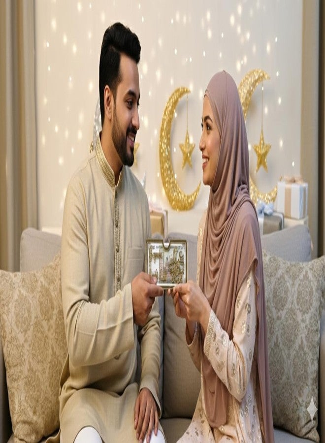 BELOXY ظرف عيدية من بيلوكسي، حامل نقود العيد بخط ذهبي، صندوق أكريليك مزخرف للاحتفال بالعيد، صندوق نقود العيدية، عيد مبارك رمضان (ظرف عيدية) - Image 4