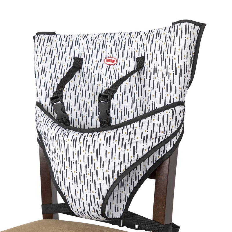 Nuby On The Go Toddler Portable Travel Chair for Babies and Toddlers - 5 Point Safety Adjustable Straps - 6+ Months - Folds into a Storage Bag, Brush Strokes - Image 1