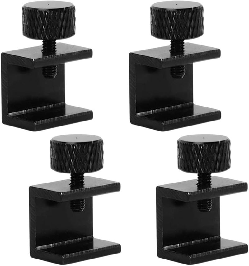 4 قطع من مشابك سرير التسخين الزجاجية من سبائك الألومنيوم قابلة للتعديل، مشابك سرير التسخين باللون الأسود - Image 2