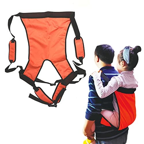 DOPHO Lightweight Kids Carrier Belt Hiking Back Pack Belt Outdoor Children Lift Sling for Transferring Children to Car,Wheelchair,Vehicle,Bed,Chair (Orange) - Image 1