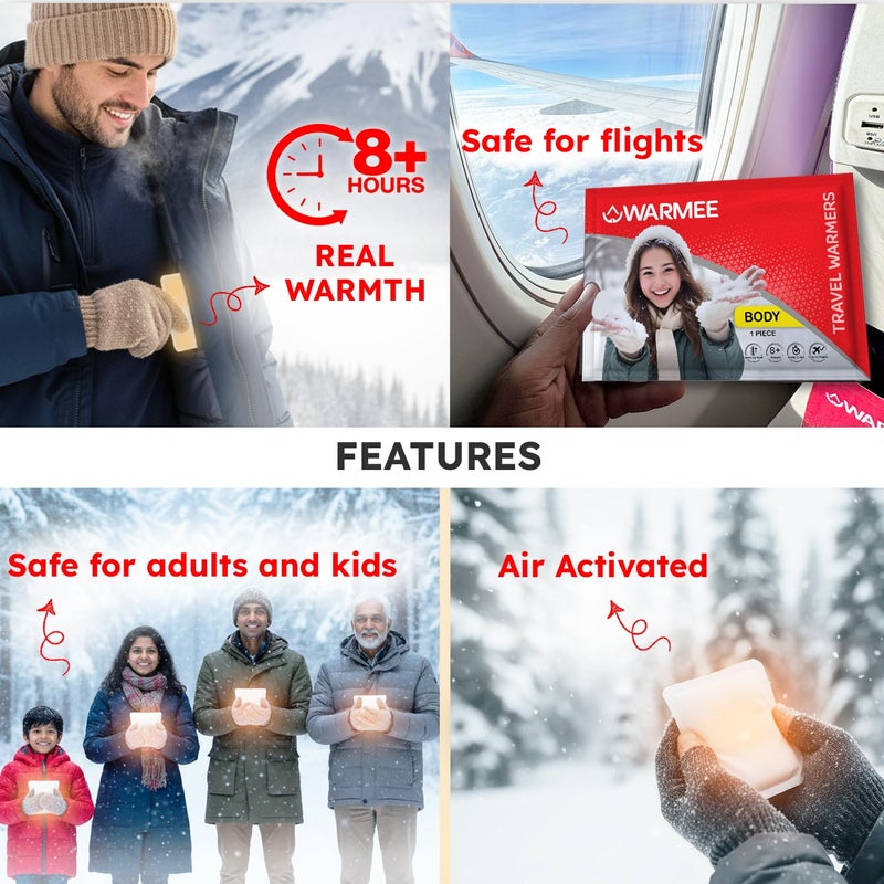 WARMEE Body Warmers - Heat Pouch, Heat Pack for Men & Women | Body Warmer for Travel, Cold Climate, Winter | (Pack of 7) - Image 5