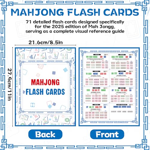 gisgfim 71 Pcs Mahjong Flash Cards Visual Reference Guide 2025 American Mah Jongg Cards Learning Aid for Mahjongg Beginners Lovers Mah Jongg Accessories and Gifts Mahjong Party Supplies - Image 5