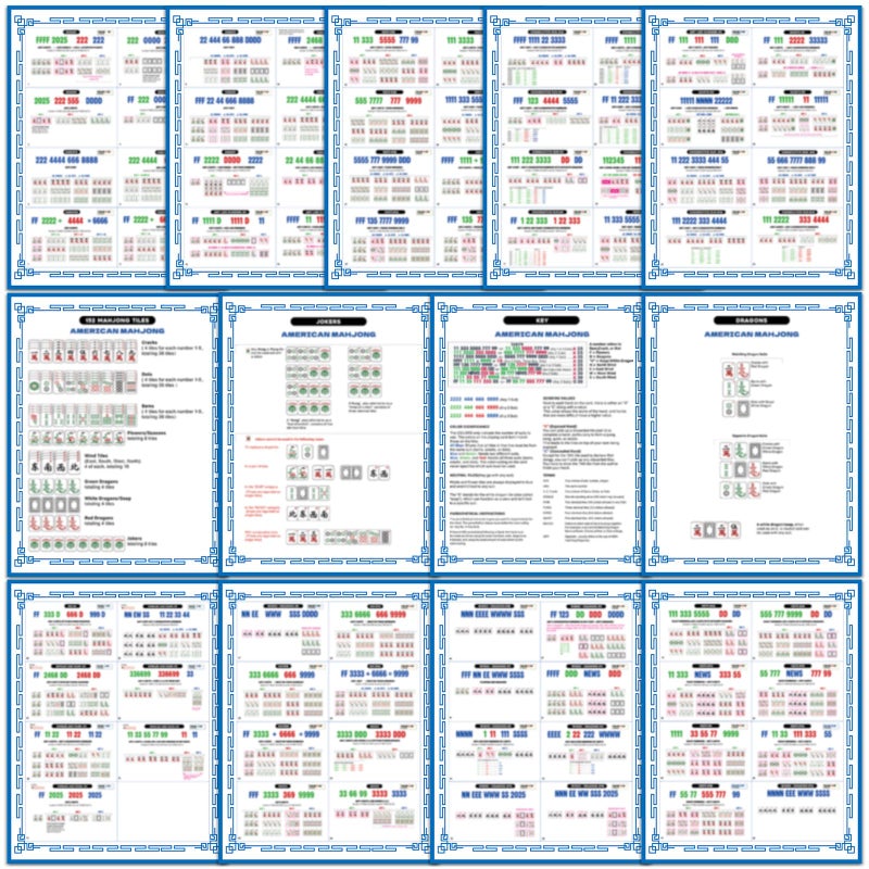 gisgfim 71 Pcs Mahjong Flash Cards Visual Reference Guide 2025 American Mah Jongg Cards Learning Aid for Mahjongg Beginners Lovers Mah Jongg Accessories and Gifts Mahjong Party Supplies - Image 3