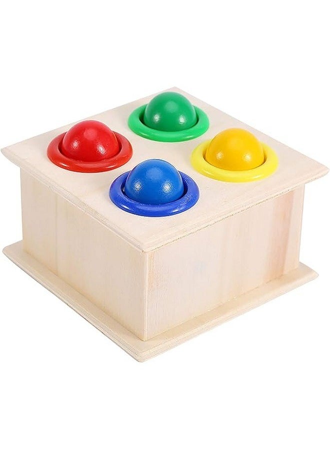 ماركة غير محددة Wooden Hammer Toy for Kids, Educational for Early Learning, Hammer Box and Trendy Balls, Handmade Safe and Durable Wood, for Kids Toys and Development  - Image 3