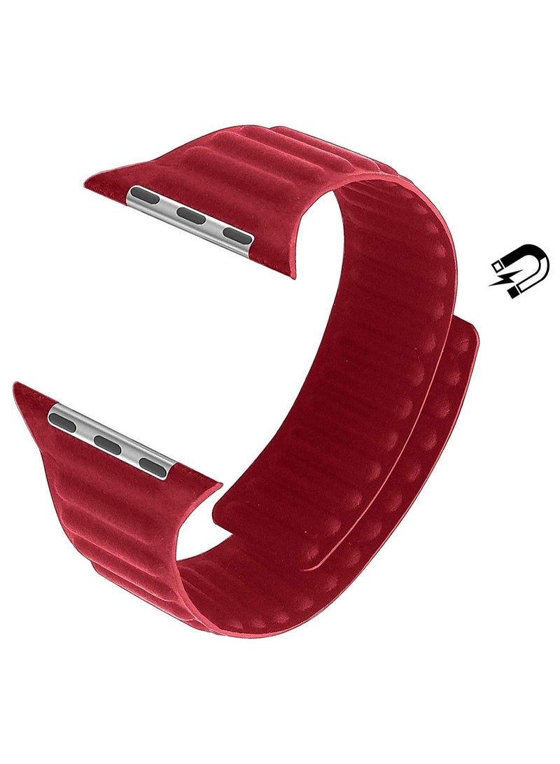 ELTRAZONE Adjustable Leather Loop Wristband with Strong Magnetic Closure for Apple Watch Series 1,2,3,4,5,6,SE 42/44mm - Image 3