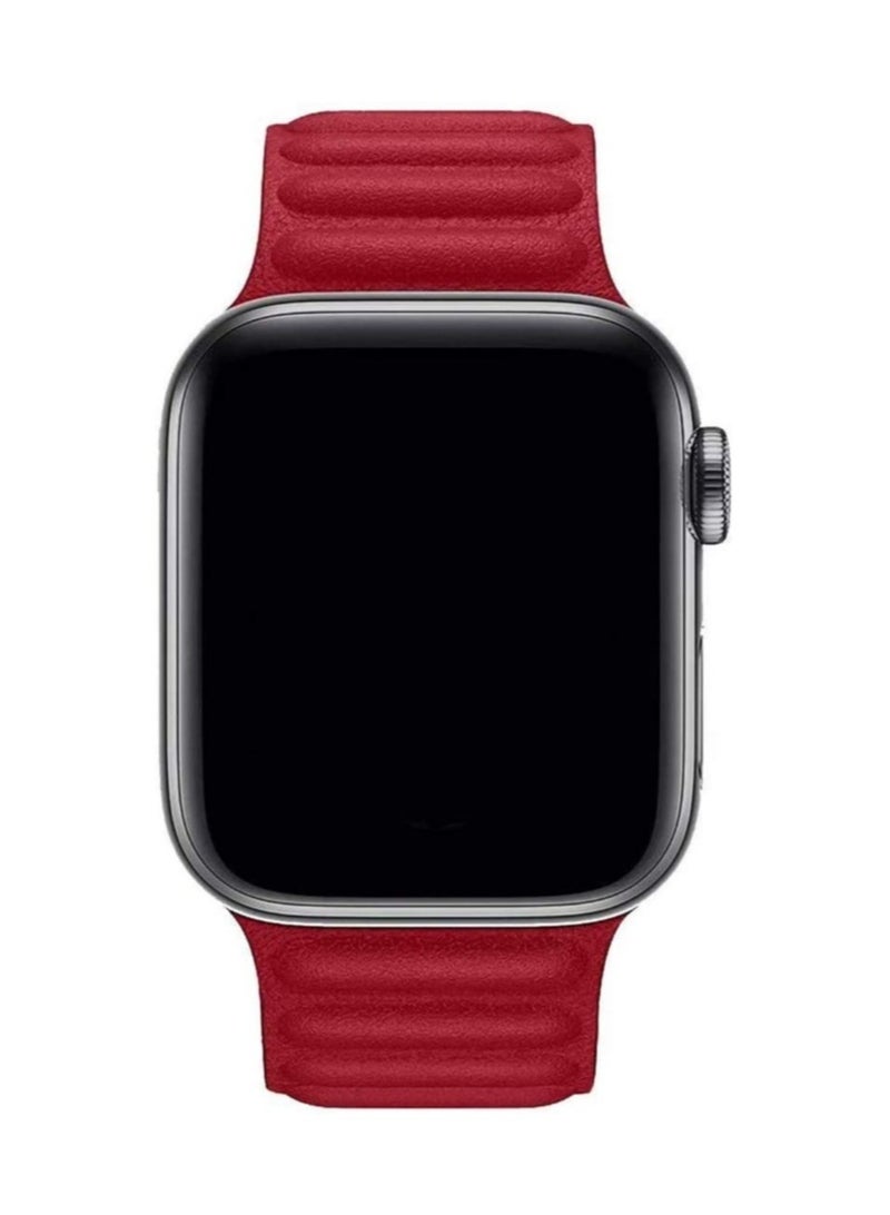 ELTRAZONE Adjustable Leather Loop Wristband with Strong Magnetic Closure for Apple Watch Series 1,2,3,4,5,6,SE 42/44mm - Image 2