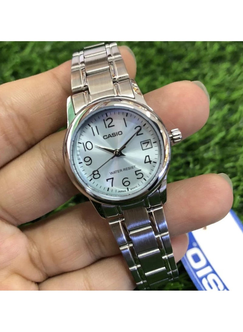 Casio Women'S Grey Dial Stainless Steel Band Watch  LTP-V002D-2BUDF, Analog - Image 3