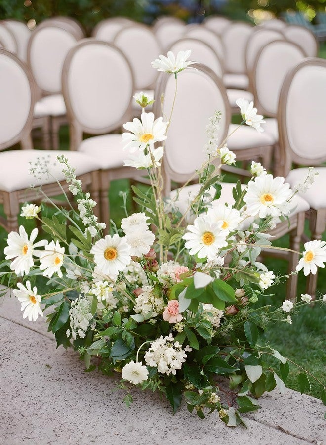 INSUNSIX White Artificial Daisy Flowers 6Pcs 29.52” Long Stem Faux Daisies 36 Heads Fake Wild Flowers for Tall Vase Living Room Bedroom Bridal Bouquets Table Centerpieces(White) - Image 3
