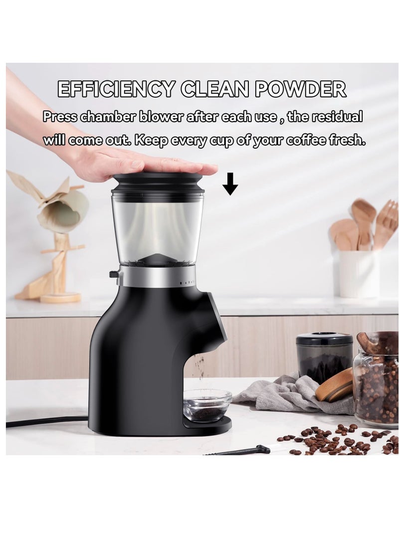 Excefore مطحنة قهوة كهربائية مع تحكم رقمي، مطحنة إسبريسو مع 31 إعداد دقيق لـ 1-10 أكواب، مطحنة قهوة كهربائية مع شاشة وقت، سوداء  - Image 5