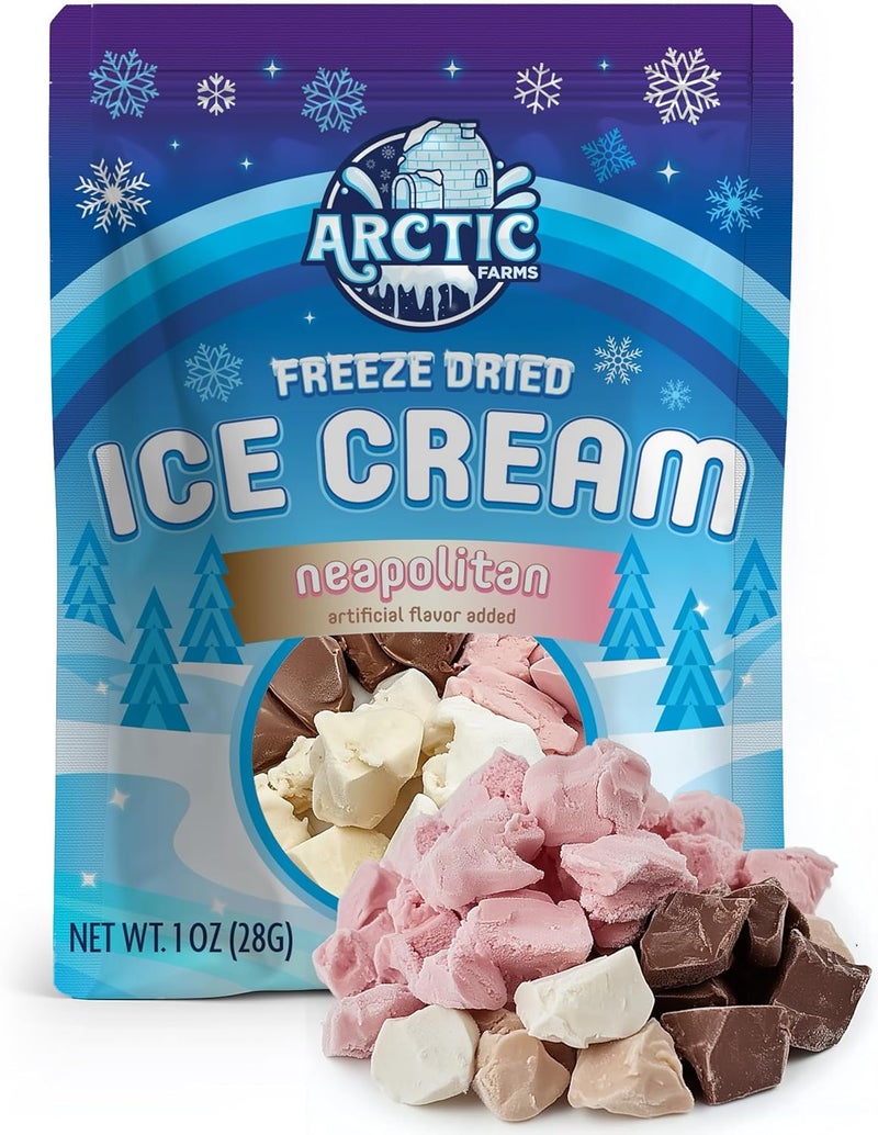 Arctic Farms آيس كريم أركتيك فارمز المجفف بالتجميد بنكهة النابوليتان - 1 أونصة - Image 1