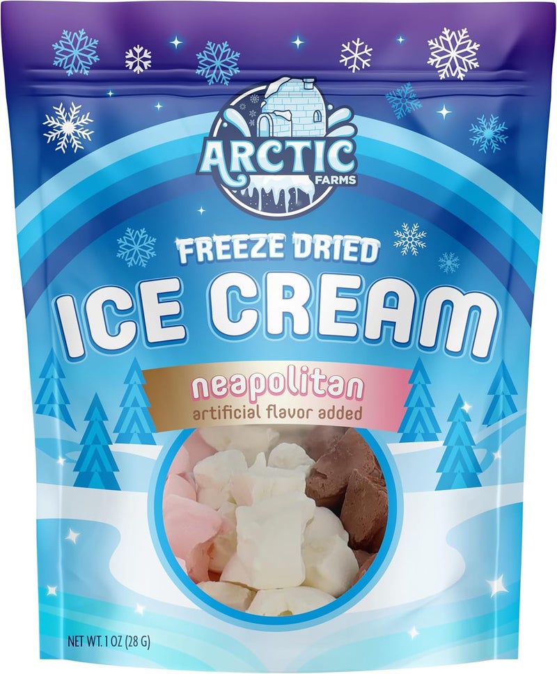 Arctic Farms آيس كريم أركتيك فارمز المجفف بالتجميد بنكهة النابوليتان - 1 أونصة - Image 3
