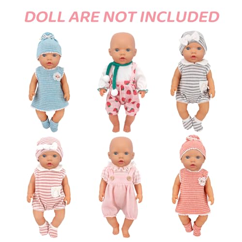 UNICORN ELEMENT 6 Sets 1418 Inch Baby Doll Clothes 16 Inch Doll Outfit for 43cm Reborn Dolls Total 15 Pcs Doll Accessories Doll Clothes and Accessories for 18 Inch Girl Dolls - Image 5