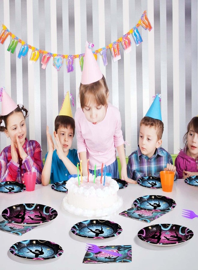 Grencian مجموعة أدوات مائدة ورقية للاستخدام مرة واحدة بتصميم رياضي لحفلات أعياد الميلاد للبنات وحفلات استقبال المولود، مكونة من 96 قطعة، تكفي 24 شخصًا. - Image 5