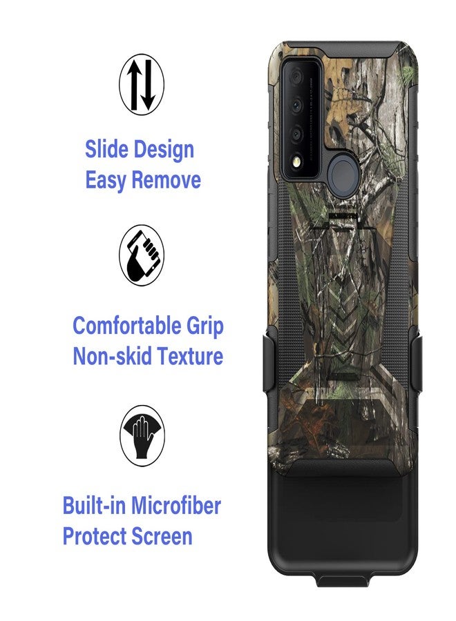 Ailiber for TCL 30V 5G Phone Case, TCL 30 V 5G(Verizon) Holster with Screen Protector, Swivel Belt Clip Holster with Kickstand, Heavy Duty Full Body Shockproof Protector Cover Case for TCL 30 V-Camo - Image 5