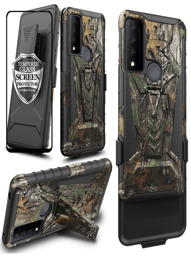 Ailiber for TCL 30V 5G Phone Case, TCL 30 V 5G(Verizon) Holster with Screen Protector, Swivel Belt Clip Holster with Kickstand, Heavy Duty Full Body Shockproof Protector Cover Case for TCL 30 V-Camo - Image 1
