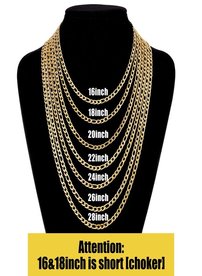 Fiusem Figaro Chains for Men Women, Silver Tone Mens Chain Necklaces, Wide 3.5/5/6/7/8/9.5mm Stainless Steel Chain Necklace for Men Women, 20 Inch, Stainless Steel, No Gemstone - Image 4