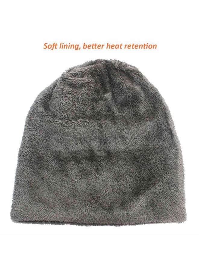 HINDAWI Kids Winter Knit Beanie Hat Warm Snow Hats Children Slouchy Skull Cap for Girls Boys (5-14 Years), Hat(light Gray), One Size-Small - Image 3