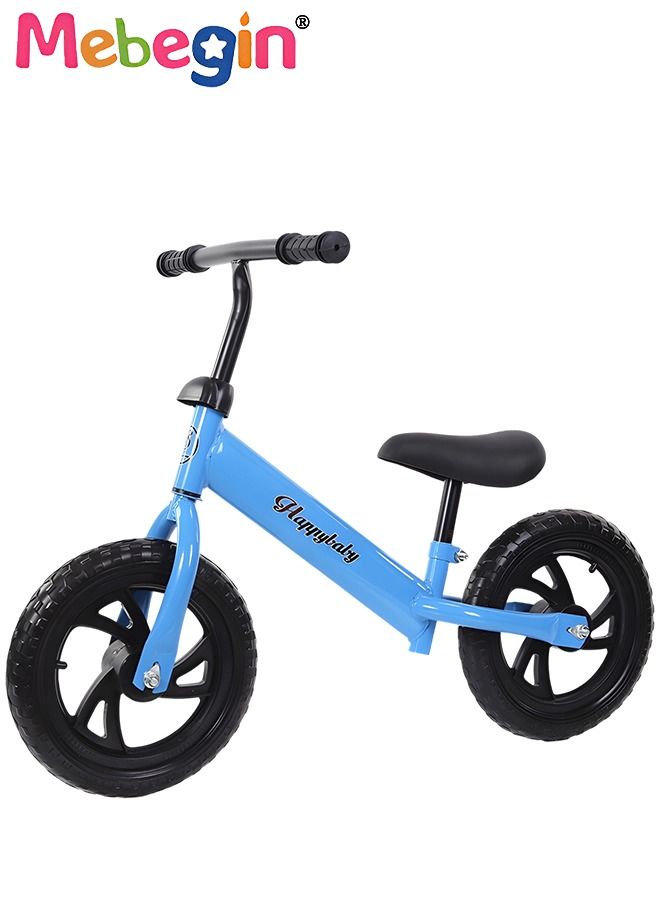 MEBEGIN Lightweight No Pedal Bike for Kids with Adjustable Handlebar and Seat,Early Learning Interactive Push Bicycle Toddler Training Bike for Boys Girls Gift Blue  - Image 1