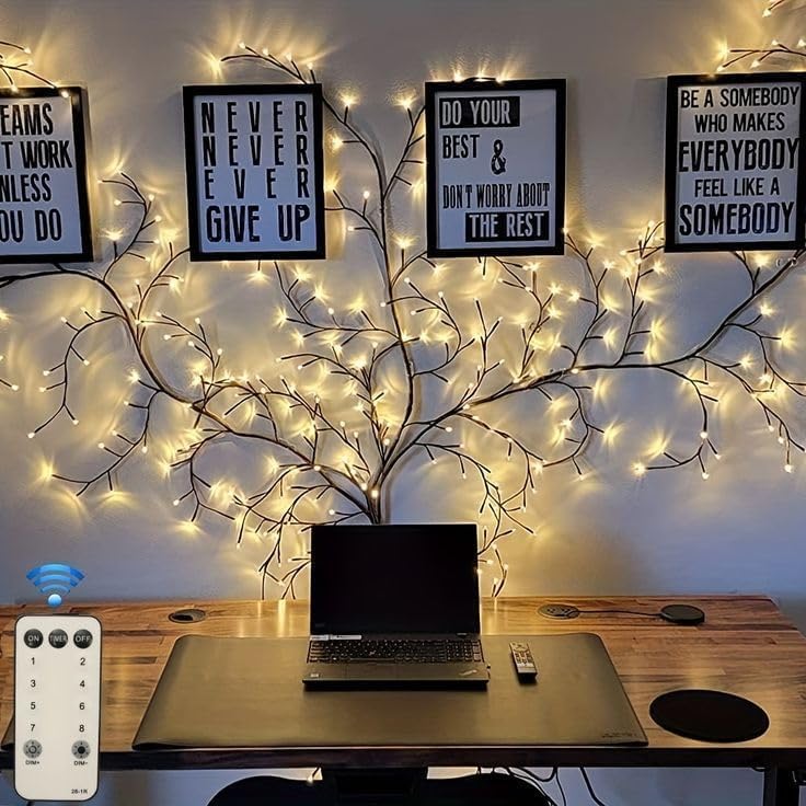 Foxelli Tree Branches Decorative Wall Light Aesthetic Willow Vine Lights Flexible Enchanted Fairy Lights Twinkle Tree Lighted Branches LED Tree Branch Light Flexible Vine Fairy Lights Twinkle Artificial 2 - Image 5