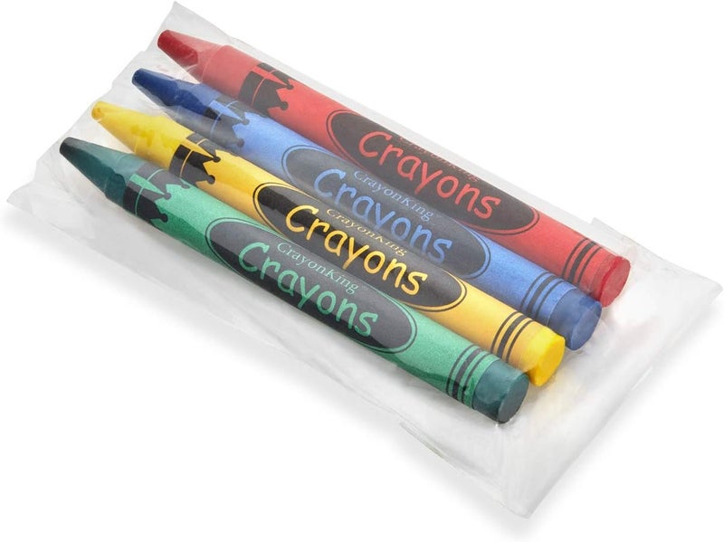 CrayonKing 50 Sets of 4-Packs in Cello (200 total bulk Crayons) Restaurants, Party Favors, Birthdays, School Teachers & Kids Coloring Non-Toxic Crayons - Image 1