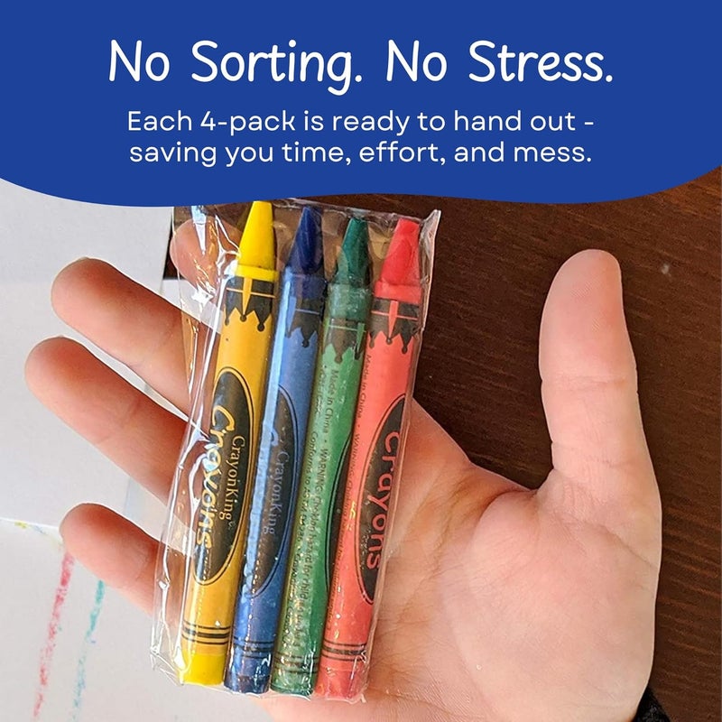 CrayonKing 50 Sets of 4-Packs in Cello (200 total bulk Crayons) Restaurants, Party Favors, Birthdays, School Teachers & Kids Coloring Non-Toxic Crayons - Image 5