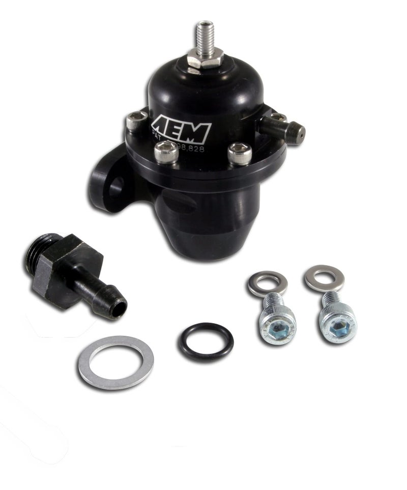 AEM 25300BK Black High Volume Adjustable Fuel Pressure Regulator