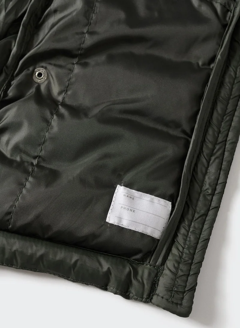 MANGO Kids Puffer Hooded Jacket