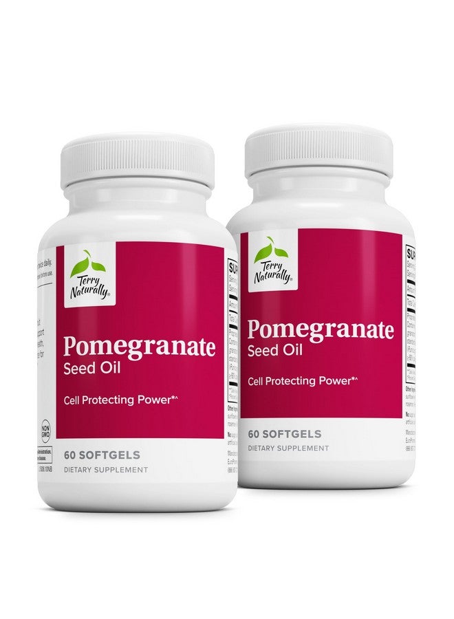 Terry Naturally Pomegranate Seed Oil - Dietary Supplement to Support Cardiovascular Health - Herbal Non-GMO Supplement with Omega-5 & Pomegranate Extract - 60 Softgels, (Pack of 2) - Image 1