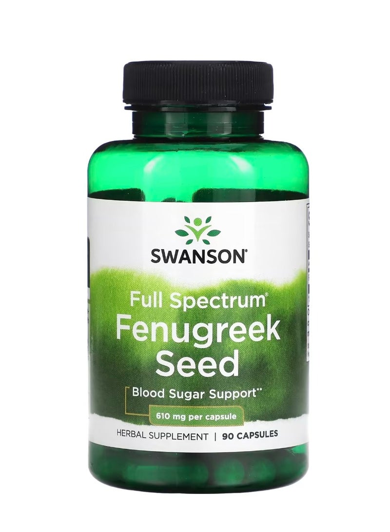 SWANSON Full Spectrum Fenugreek Seed 610 mg 90 Capsules - Image 1