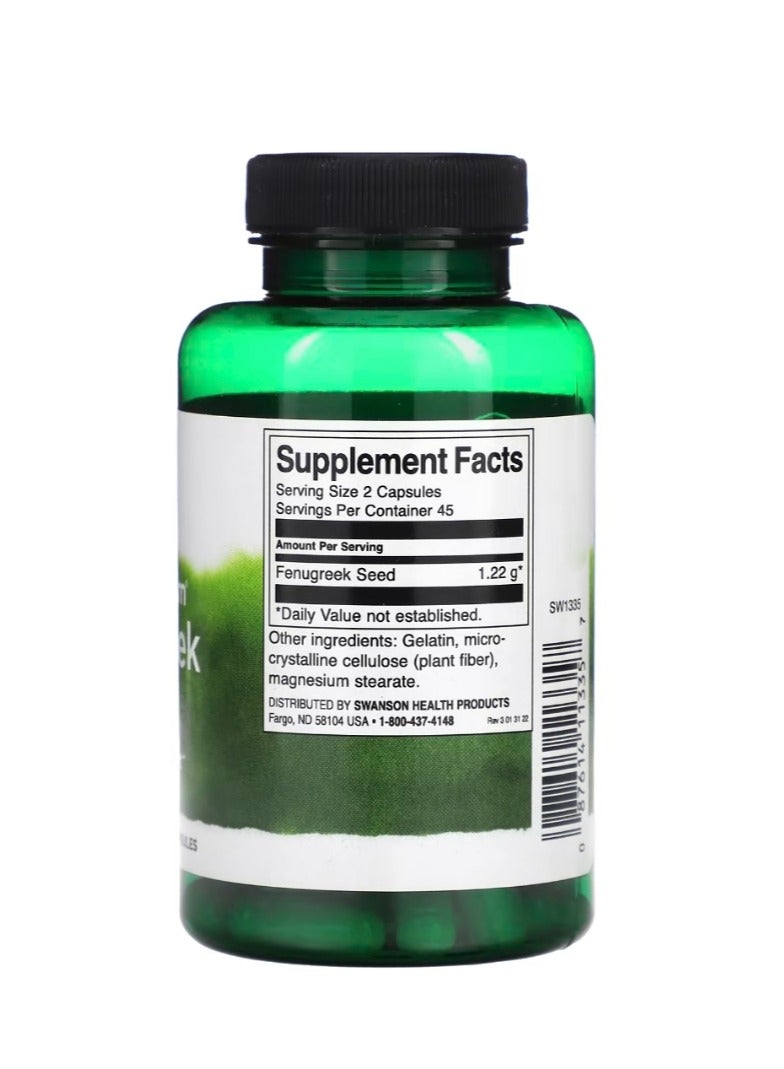 SWANSON Full Spectrum Fenugreek Seed 610 mg 90 Capsules - Image 2