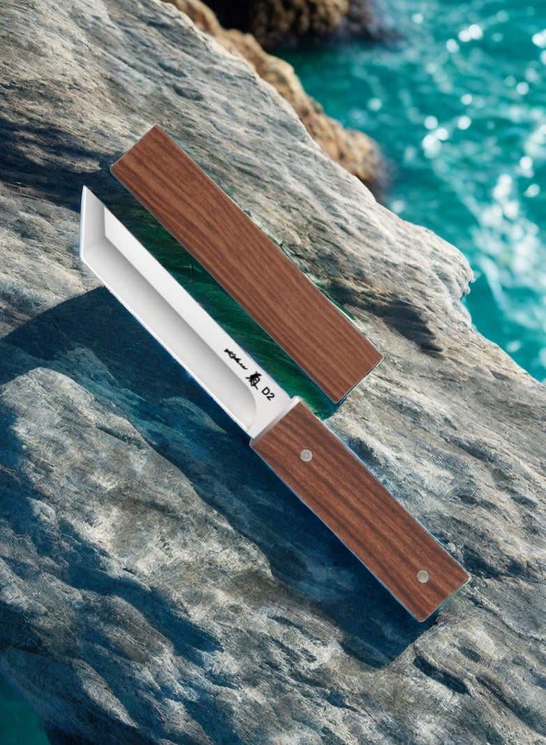 Browning الفولاذ المقاوم للصدأ سكين للاستعمال الخارجي في الهواء الطلق الدفاع عن النفس سكين مستقيم سكين صلابة عالية سكين التخييم - Image 2