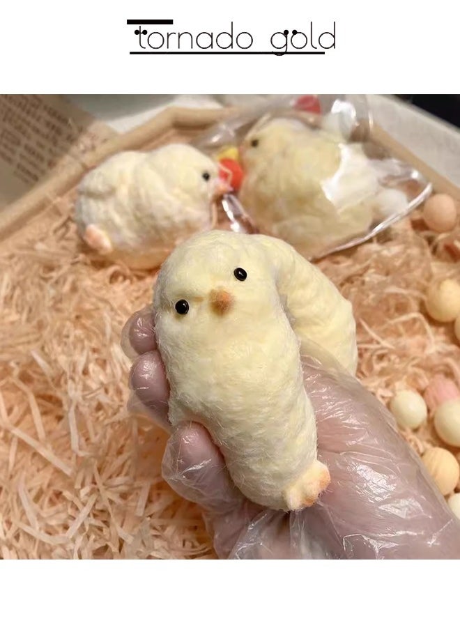 tornado gold Handmade Chicken Soft Toy Silicone Squeeze Toy Baby Squeeze Happy Stuffed Baby Chicken Squeeze  - Image 5