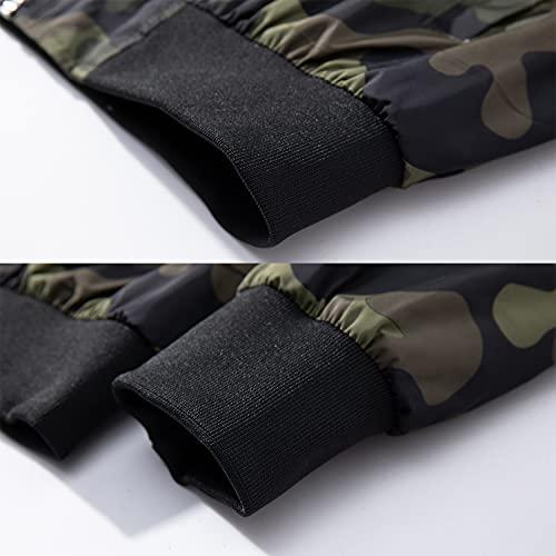 URBANFIND Men's Slim Fit Lightweight Sportswear Jacket Casual Bomber Jacket US L Camo Green - Image 5