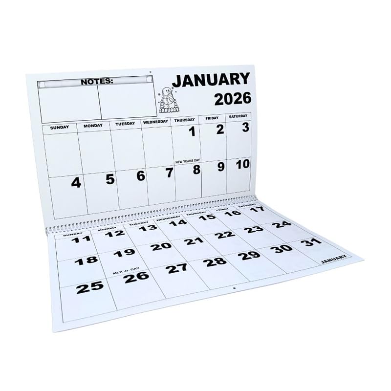 MAGNIFYING AIDS Jumbo Large Print Wall Calendar 2026 - Low Vision - Image 1