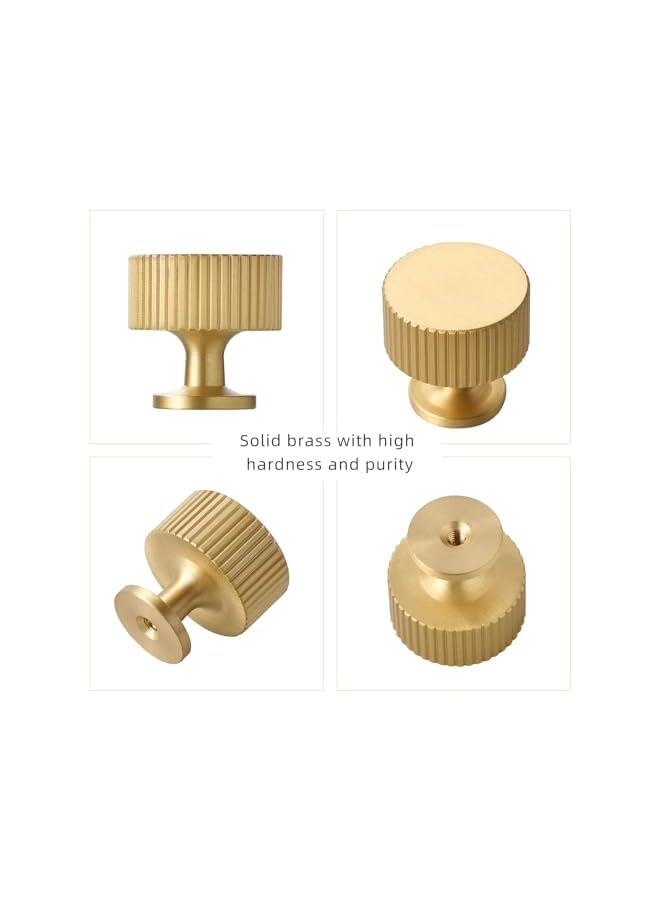 The Bros Solid Brass Cabinet Knob - Brush Gold Dresser Drawer Knob 2 Pack, Brass Handles for Bathroom Bedroom Closet Wardrobe,Furniture Hardware pulls - Image 3