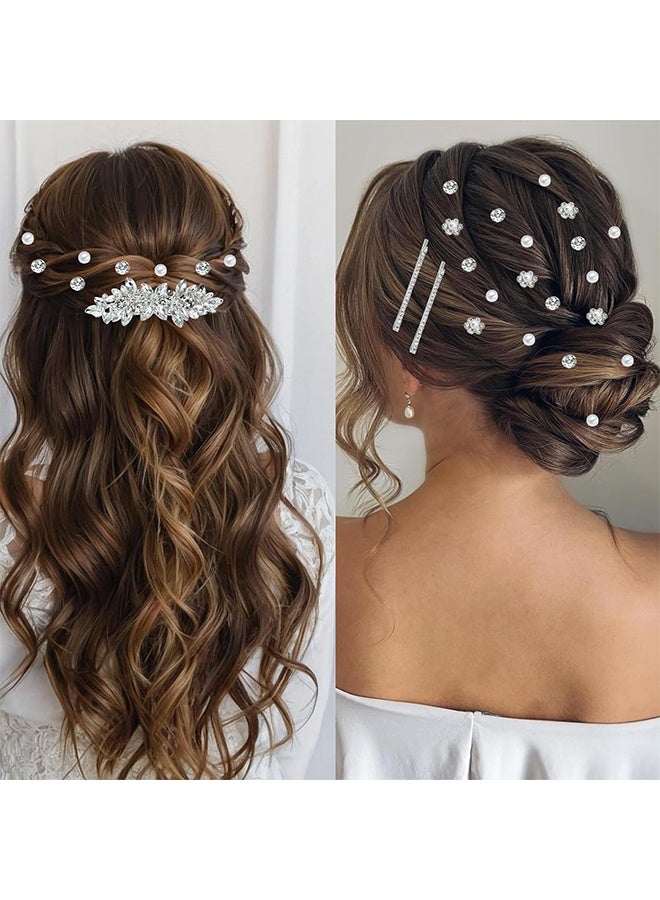 إم إكس إن مجموعة مشابك شعر حلزونية مكونة من 40 قطعة، تتضمن 4 دبابيس شعر كريستالية و36 قطعة من أحجار الشعر الحلزونية - مجموعة مشابك شعر حلزونية مرصعة بالكريستال والأحجار الكريمة - مشابك شعر حلزونية مرصعة بالألماس واللؤلؤ والزهور - مثالية لحفلات الزفاف، وحفلات الخطوبة، وحفلات التخرج، والحفلات، والمناسبات الخاصة. - Image 5