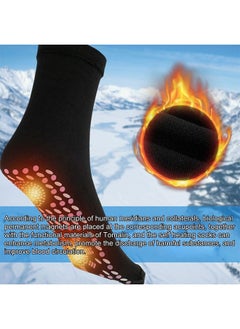 SOUTH MOON 2 Pairs Tourmaline Slimming Health Sock, Thermal Circulation Acupressure Self-Heating Shaping Socks, AFIZ Tourmaline Health Sock, Comfortable Breathable Foot Massage Self Warm Socks (Black)  - Image 4