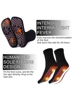 SOUTH MOON 2 Pairs Tourmaline Slimming Health Sock, Thermal Circulation Acupressure Self-Heating Shaping Socks, AFIZ Tourmaline Health Sock, Comfortable Breathable Foot Massage Self Warm Socks (Black)  - Image 3