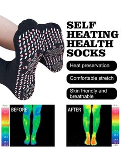 SOUTH MOON 2 Pairs Tourmaline Slimming Health Sock, Thermal Circulation Acupressure Self-Heating Shaping Socks, AFIZ Tourmaline Health Sock, Comfortable Breathable Foot Massage Self Warm Socks (Black)  - Image 5