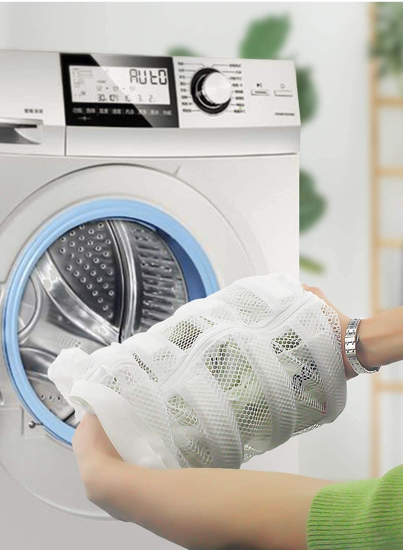 SYOSI Shoe Washing Bag With Bumper Protectors Sneaker Wash And Dry Bag For Laundry Machines Mesh Laundry Bag For Canvas Shoes Sneakers Knitted Sock Shoes And Delicates 2 Pack - Image 2